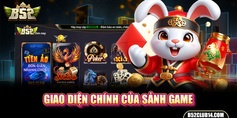 Giao diện chính của sảnh game