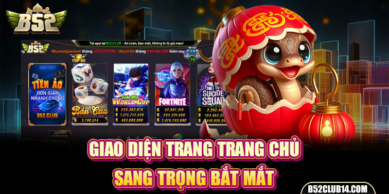 Giao diện trang chủ sang trọng bắt mắt
